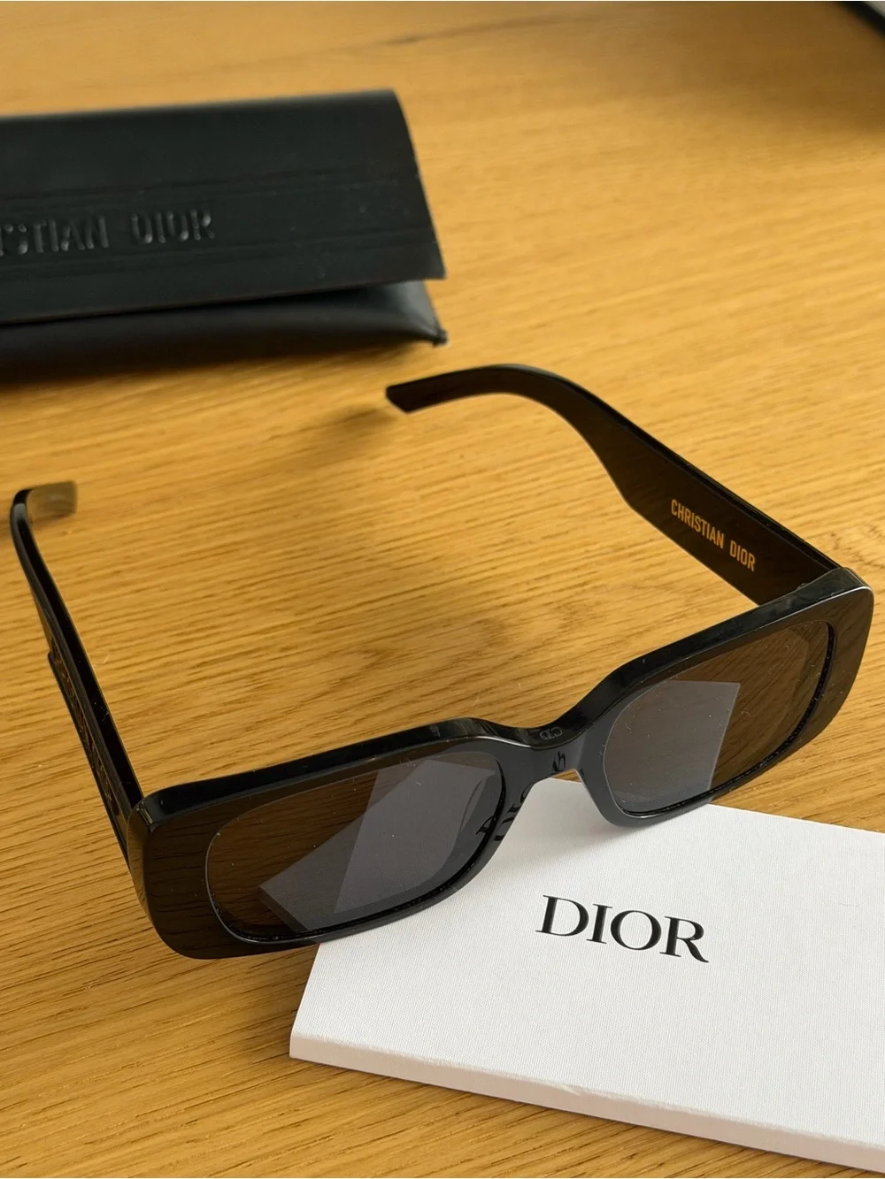 Dior Rectangular Black/Brown Sunglasses